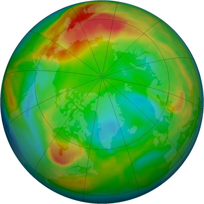 Arctic ozone map for 21 January 2000